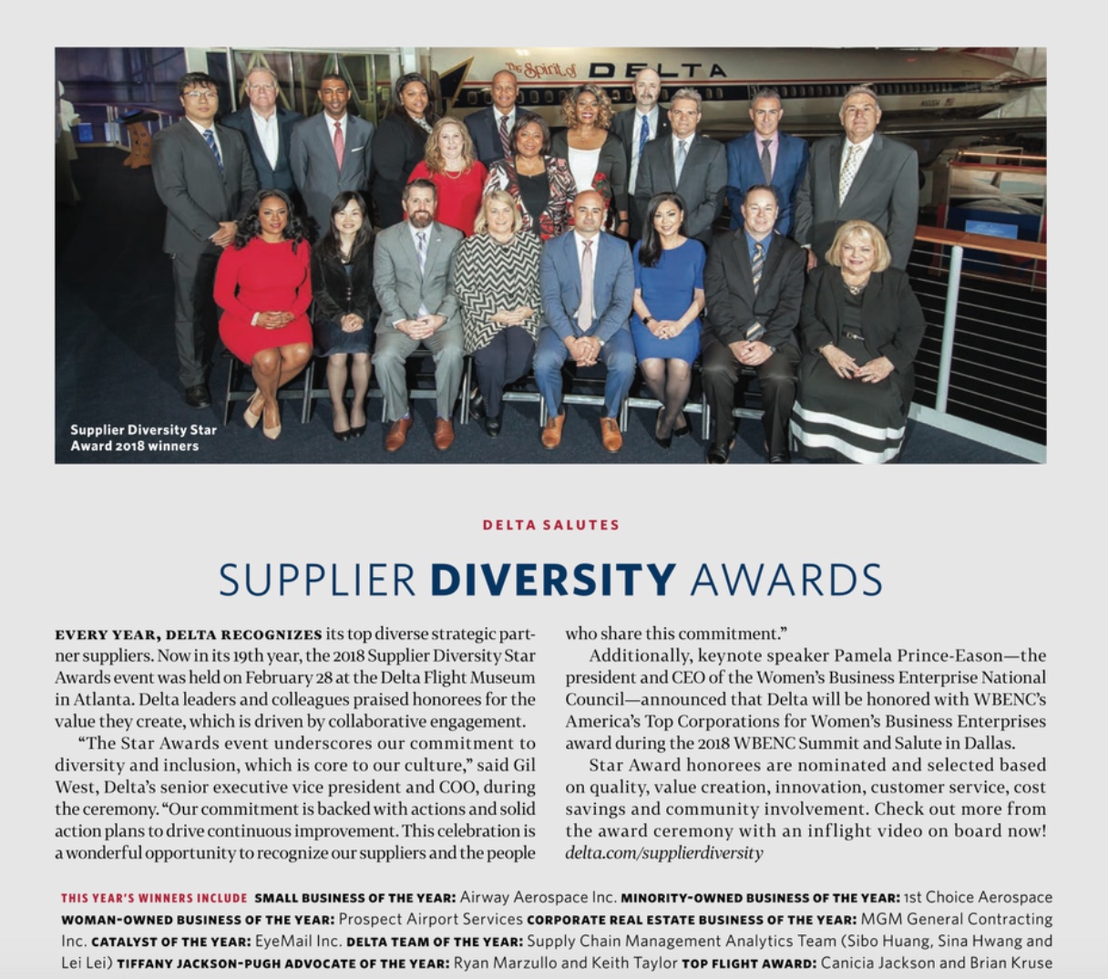 Prospect And Star Award Honorees Recognized In Sky Magazine